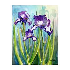 Iris Print Watercolor Painting Landscape Floral Flowers Purple Flower Giclee Reproduction Various Flower Sketches Watercolor Paintings Flower Sketch Pencil