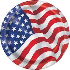 Sie besteht aus 7 roten und 6 weißen streifen, die für die 13 gründungsstaaten stehen, und aus einem blauen flaggenfeld („gösch) im linken oberen eck. Kuchen Teller Usa Flagge Amerika Partydeko Partyartikel Fur Mottopartys Im Fixefete De Shop Kaufen