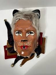 Vintage 1985 Collectable Dyan Nelson "Nobody's Fool" Bisque Wall Mask