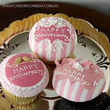 The set will consist of 3 each of the following; Happy Anniversary Cupcakes Stripes Birds Ornate Frame Anniversary Cupcakes Cupcake Cakes Cupcake Designs