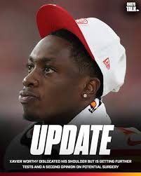 Just in: Xavier Worthy is questionable to return to Chiefs-Chargers with a  shoulder injury. Follow live updates:  https://www.kansascity.com/sports/nfl/kansas-city-chiefs/article311976716.html
