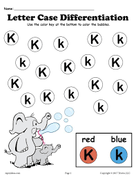Letter K Do A Dot Printables For Letter Case Differentiation Practice Letter Case Lettering Letter K Preschool