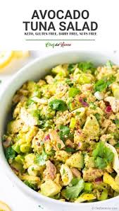 Healthy Tuna Salad With Avocado And Zesty Mustard Dressing Without Mayo This Tuna Salad Is Easy Healthy And Healthy Tuna Healthy Tuna Salad Tuna Salad Recipe