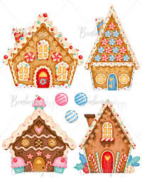 Cute Christmas Gingerbread Houses Clipart Cartoon Winter Etsy Christmas Gingerbread House Christmas Art Christmas Drawing
