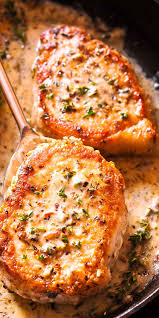 Pork Chops In Creamy White Wine Sauce Low Carb Pork Chop Recipe Pork Recipes Low Carb Pork Chops
