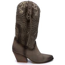 MIGATO Γκρι δερμάτινη western μπότα IK6018-L15 < Γυναικείες Μπότες -  Γυναικεία Παπούτσια | MIGATO