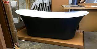 Then, use bleach and an abrasive cleaner to thoroughly clean the tub so it's spotless when you paint it. Classical Baths Painted Freestanding Baths Information