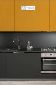 Acrylic Matte Black Kitchen Cabinets Black Kitchen Cabinets Modular Kitchen Cabinets Kitchen Furniture Design