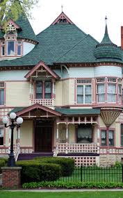 Colorful House With Onion Dome In Sycamore Illinois Vintage Victorian House Architecture Victorian Homes Old Victorian Homes Victorian Style Homes