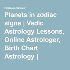 Planets In Zodiac Signs Vedic Astrology Lessons Online