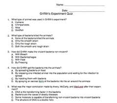 A Short Formative Assessment On The Work Of Griffith Avery Mccarty And Macleod Which Was Essential To The D Formative Assessment Quiz Griffith S Experiment
