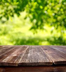 Summer Table Empty Table Against Defocused Summer Background Ad Empty Table Summer Back Summer Backgrounds Poster Background Design Wood Background