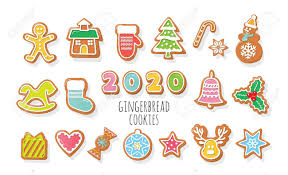 Christmas Gingerbread Cookies Set 2020 New Year Numbers Colorful Royalty Free Cliparts Vectors And Stock Illustration Image 136678019 Gingerbread cookies holy leaves and ornament christmas border. christmas gingerbread cookies set 2020 new year numbers colorful