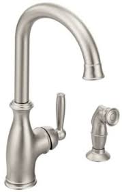 Single handle pull down kitchen faucet in spot resist stainless (s7235evsrs) at ferguson. Moen 7735srs Single Lever Pull Down Kitchen Faucet With 8 1 8 Inch Reach 360 Rotating Spout And Ada Compliant Spot Resist Stainless