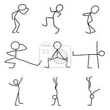 Iconos De Dibujos Animados Conjunto De Personas Poco De Dibujo Pinturas Para La Pared Cuadros Asana Estar De Pie Social Myloview Es