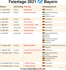 Hier finden sie alle gesetzlichen feiertage, brückentage und lange wochenenden. Feiertage Bayern 2021 2022 2023 Mit Druckvorlagen