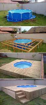 Diy Pallet Pool Deck Building A Floating Deck Backyard Backyard Pool