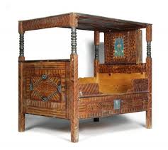 Yaheetech rustic style full size platform metal bed frame with wooden headboard and footboard/mattress foundation/no box spring needed/under bed storage/strong slat support. A Rustic Canopy Bed Rustic Furniture 2013 12 19 Estimate Eur 3 400 To Eur 4 500 Dorotheum