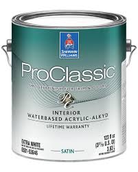 Proclassic Interior Waterbased Acrylic Alkyd Enamel Sherwin Williams Interior Paint Painting Bathroom Interior Paint Colors