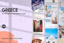 These templates are.mogrts (motion graphics templates) that must be installed inside of premiere pro's essential graphics panel. Greece Instagram Stories Template Set In Social Media Templates On Yellow Images Creative Store