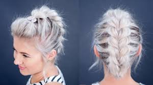 Viking hairstyles are edgy, rugged and cool. How To Pull Through Braid Short Hair Tutorial Milabu Youtube