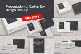 Presentation Of Cartoon Box Design Mockup In Packaging Mockups On Yellow Images Creative Store