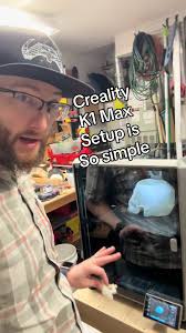 Getting set up with the K1 Max was way easier than I expected. Essentially  plug and play. #3dprinting #maker #garage #stem #creality
