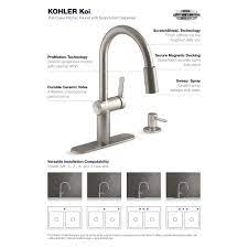 Kohler kitchen faucets parts lowe's appliances stoves. Kohler Koi Vibrant Stainless 1 Handle Deck Mount Pull Down Handle Kitchen Faucet Deck Plate Included Lowes Com Kitchen Faucet Kohler Faucet