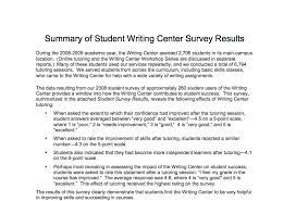 Sample Summary Of Survey Report 316 Survey Report Writing Center Surveys