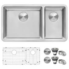 When choosing an undermount sink, there are factors to consider to ensure you are getting the one perfect for your kitchen. 32 Inch Undermount Kitchen Sink 70 30 Double Bowl 16 Gauge Stainless Steel Ruvati Usa