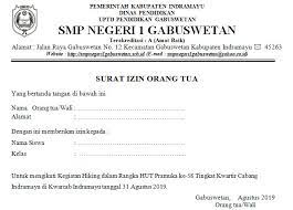 Surat izin orang tua untuk mengikuti kegiatan pramuka tahunan. Contoh Surat Izin Orang Tua Untuk Kegiatan Lomba Didno76 Com