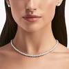 Beautiful necklace made of 14k white gold and decorated with white diamonds in a brilliant cut. 1