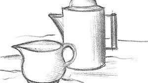 Simple weed leaf drawing at getdrawings | free download. How To Draw Coffee Pot And Pitcher Of Cream Drawing Lesson How To Draw Step By Step Drawing Tutorials