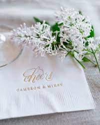Real Weddings Martha Stewart Weddings Cocktail Hour Wedding Wedding Napkins Wedding Cocktails