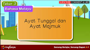 Ayat tunggal terdiri daripada satu subjek dan satu predikat. Tahun 3 Bahasa Melayu Tatabahasa Ayat Tunggal Dan Ayat Majmuk Youtube