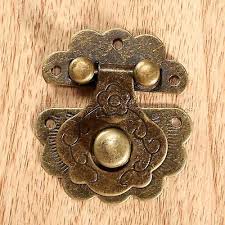 Decorative Antique Bronze Vintage Jewelry Box Case Hasp Cabinet Lock Latch Clasp 2