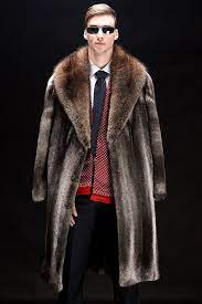 Linailin New Mens Mink Fur Coat Leather Jacket Men Mink Fur Coat Brown Leather Jacket