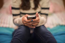 a girl with a phone