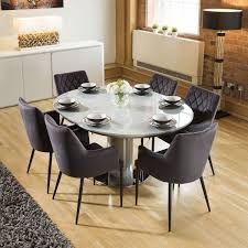Extending Round Oval Dining Set Grey Gloss Table 6 Grey Carver Chairs Round Dining Table Sets Dining Table Chairs Round Dining Table