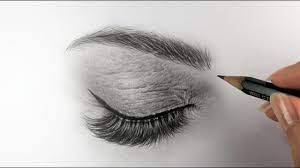 Timelapse - Drawing Hyper Realistic Closed Eye - Youtube
