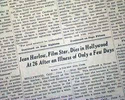 Death of film star Jean Harlow... - RareNewspapers.com