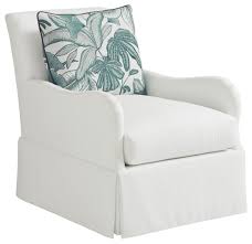 While these chairs are easy to set up, they can be a bit tricky to close and flatten. Tommy Bahama Ocean Breeze Palm Frond Swivel Accent Chair In Off White Transitional Armchairs And Accent Chairs By Lexington Home Brands Houzz