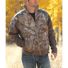 Cinch Mens Realtree Pieced Zip Up Jackets Camo