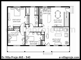 Taşıyıcı sistem ve eksenleri, duvarlar ve boyutları, yükseklik simgeleri, doğramalar, bacalar, merdiven. Ev Villa Proje 65 540 Geleneksel Villa Projeleri