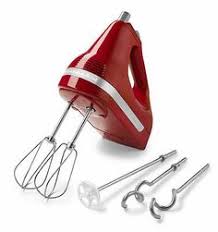 New Kitchenaid 5 Speed Ultra Power Hand Mixer Free Dough Hooks Milk Shake Red Kitchen Aid Hand Mixer Kitchen Aid Hand Mixer