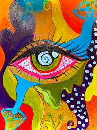 Big canvas paintings for home decor. Lil Psychedelic Painting I Did Of The 3rd Eye Actualhippies