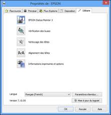 Logiciel d'imprimante et de scanner. Modification De La Langue D Affichage Des Ecrans Du Logiciel D Impression