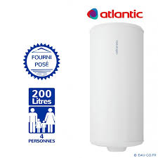 A= 399mm, b= 338mm, c= 236mm, d= 345mm, e= 81mm. Chauffe Eau Electrique 200l Atlantic Chauffeo Vertical Mural