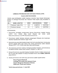 Lembaga perumahan dan hartanah perak (lphp) akan diminta untuk menggerakkan usaha agar kementerian dapat membina rumah tersebut di perak. Iklan Jawatan Kosong Lembaga Perumahan Dan Hartanah Perak Lphp Kerja Kosong Kerajaan Swasta