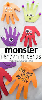 Birthday Crafts For Kids Monster Handprint Craft The Best Ideas For Kids Toddler Crafts Birthday Card Craft Fathers Day Crafts